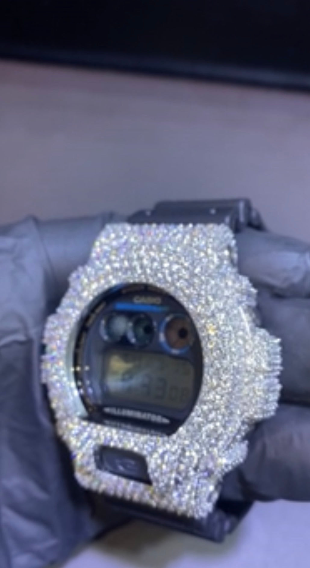 Moissanite Flaw-Less D Color G-Shock DW-6900 Iced Out Bezel Digital Watch