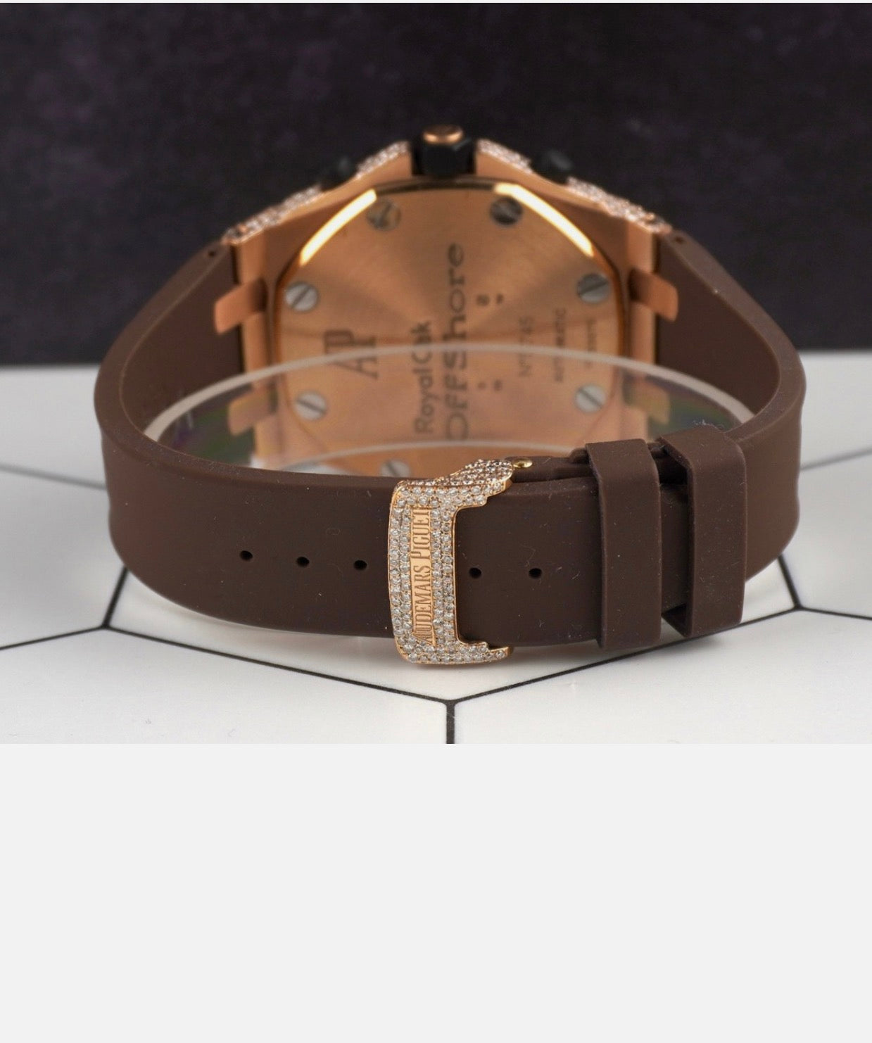 Audemars Piguet 42mm Royal Oak Offshore 18k Rose gold 17ct Diamond Watch 26470OR