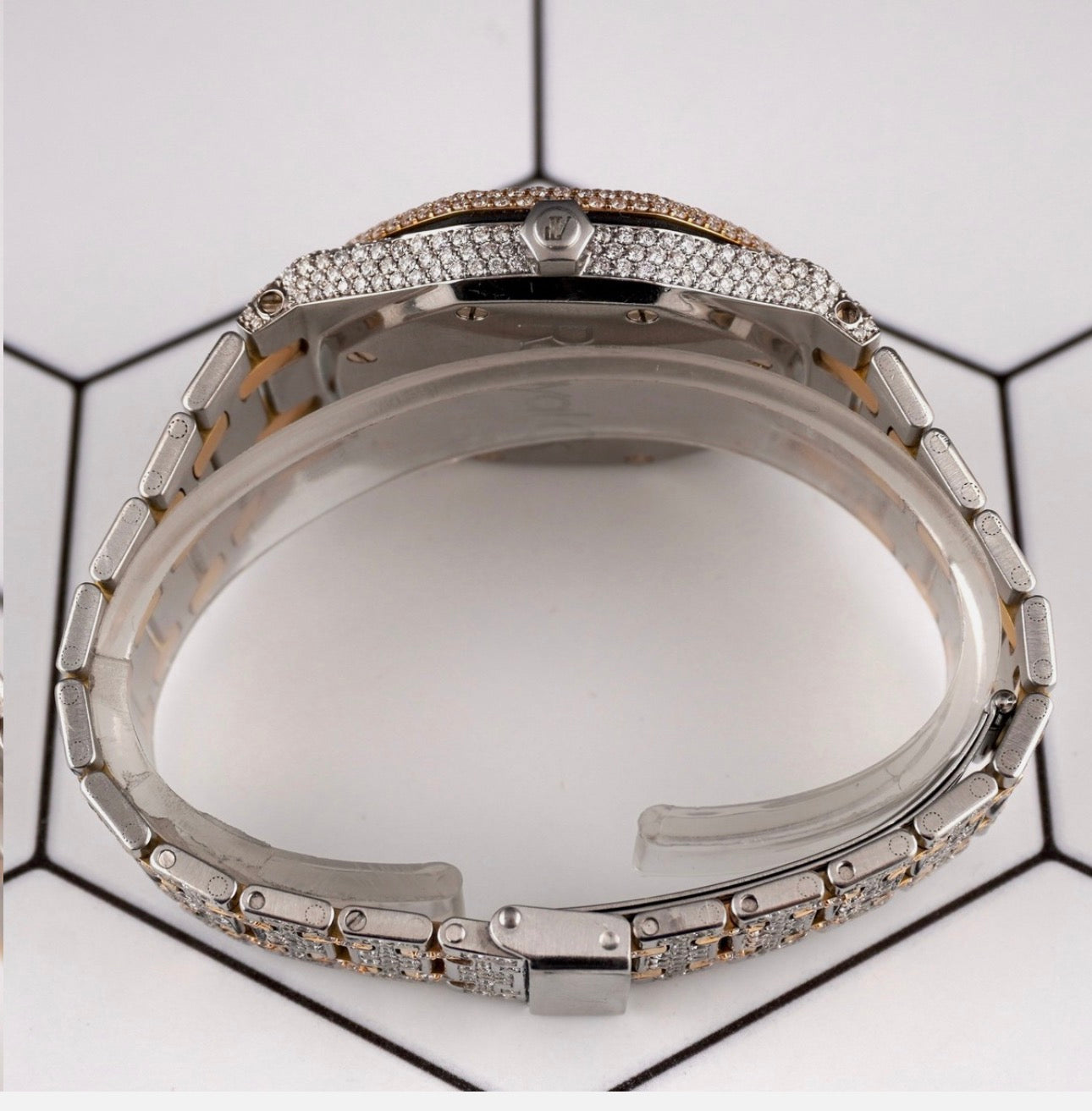 Audemars Piguet Royal Oak 2-Tone Gold 36mm Iced Out 15ct Diamonds 25572SA