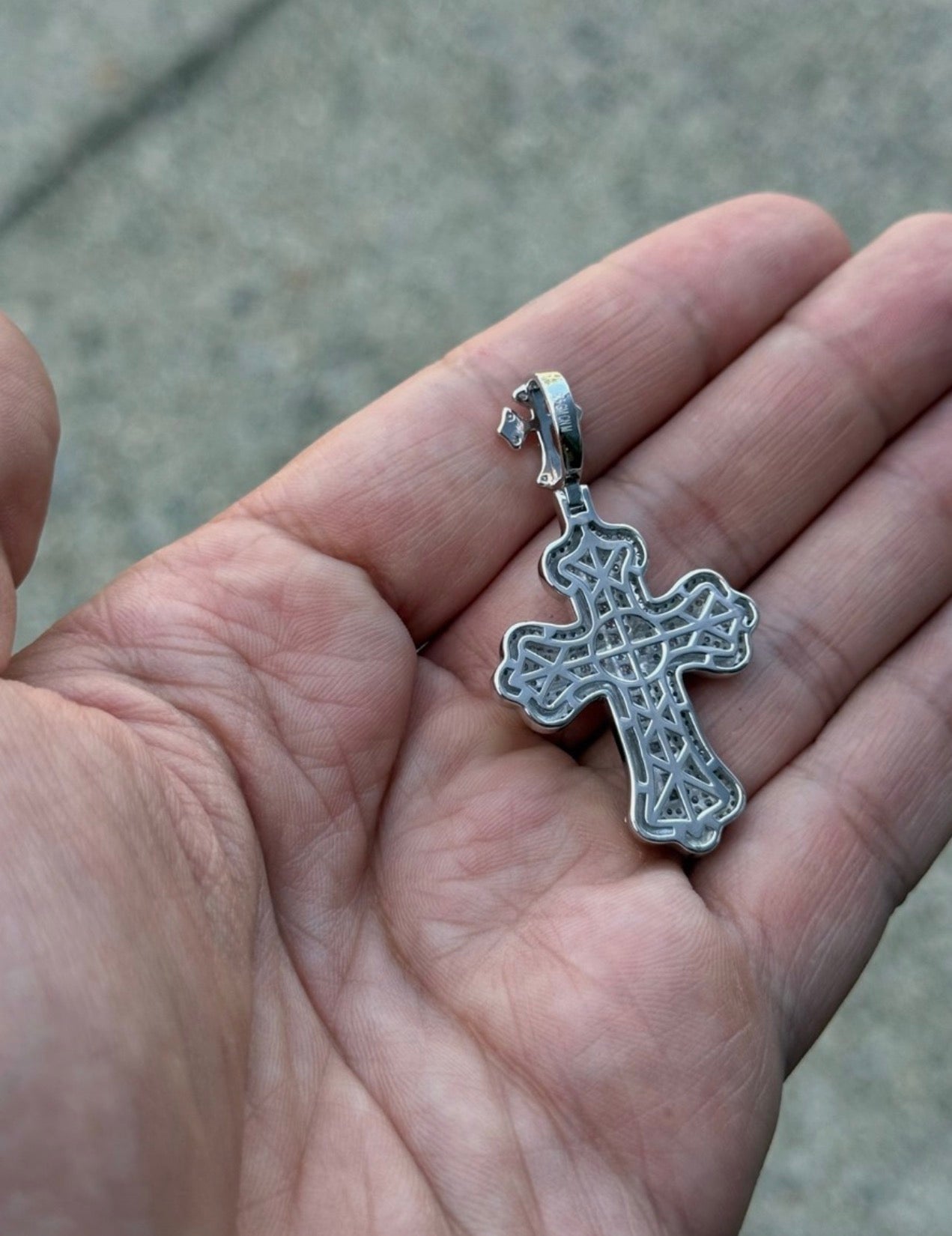 2.35 CTW Moissanite Gothic Baguette Cross Pendant - 925 Sterling Silver Iced Out