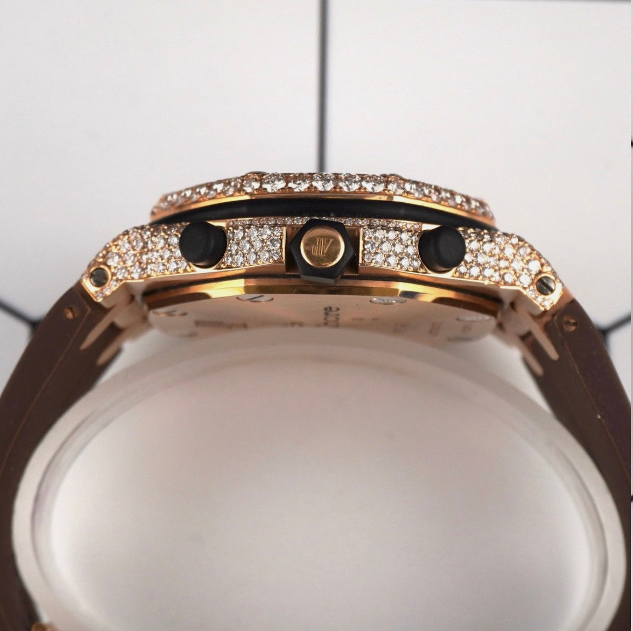 Audemars Piguet 42mm Royal Oak Offshore 18k Rose gold 17ct Diamond Watch 26470OR