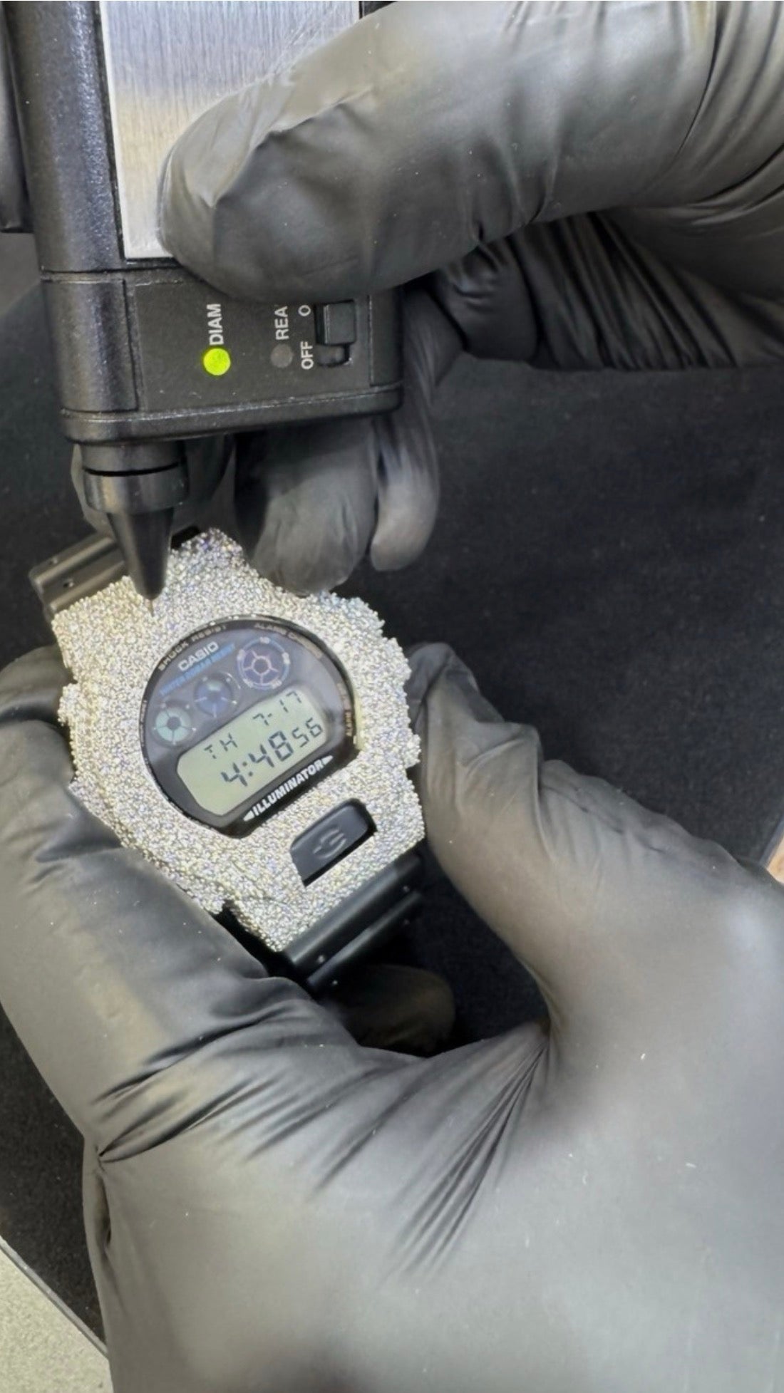 Moissanite Flaw-Less D Color G-Shock DW-6900 Iced Out Bezel Digital Watch