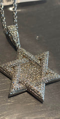 Moissanite Star of David pendant with Gold plated chain