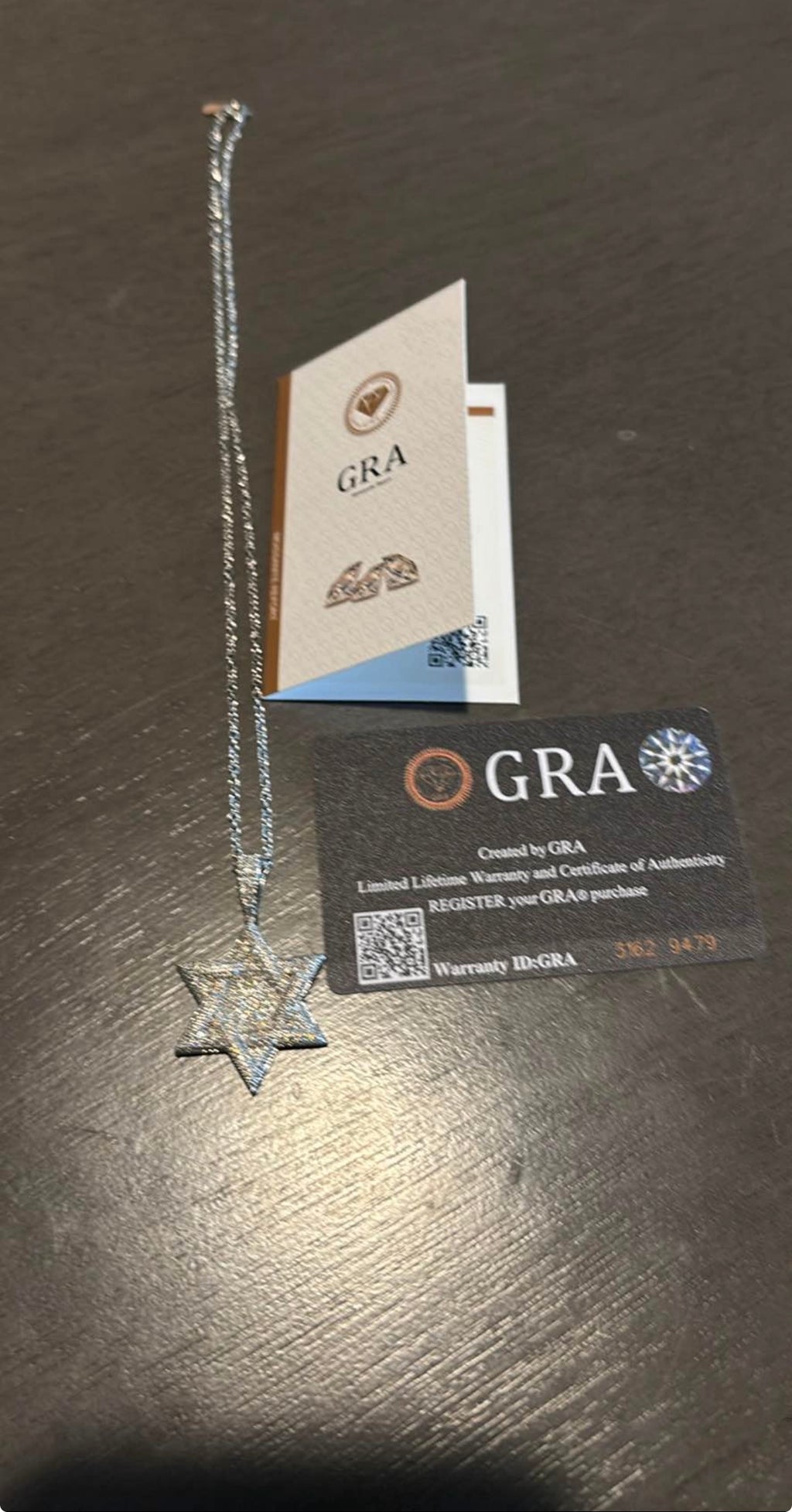 Moissanite Star of David pendant with Gold plated chain