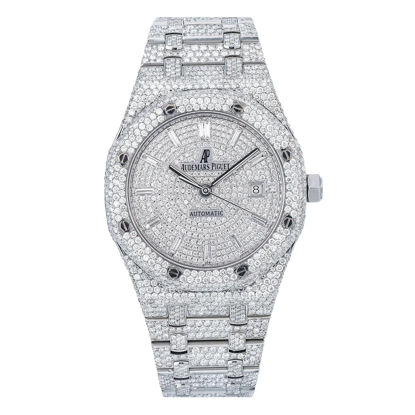 VVS Moissanite Iced Out AP Style Watch - Diamond Tested Luxury Timepiece