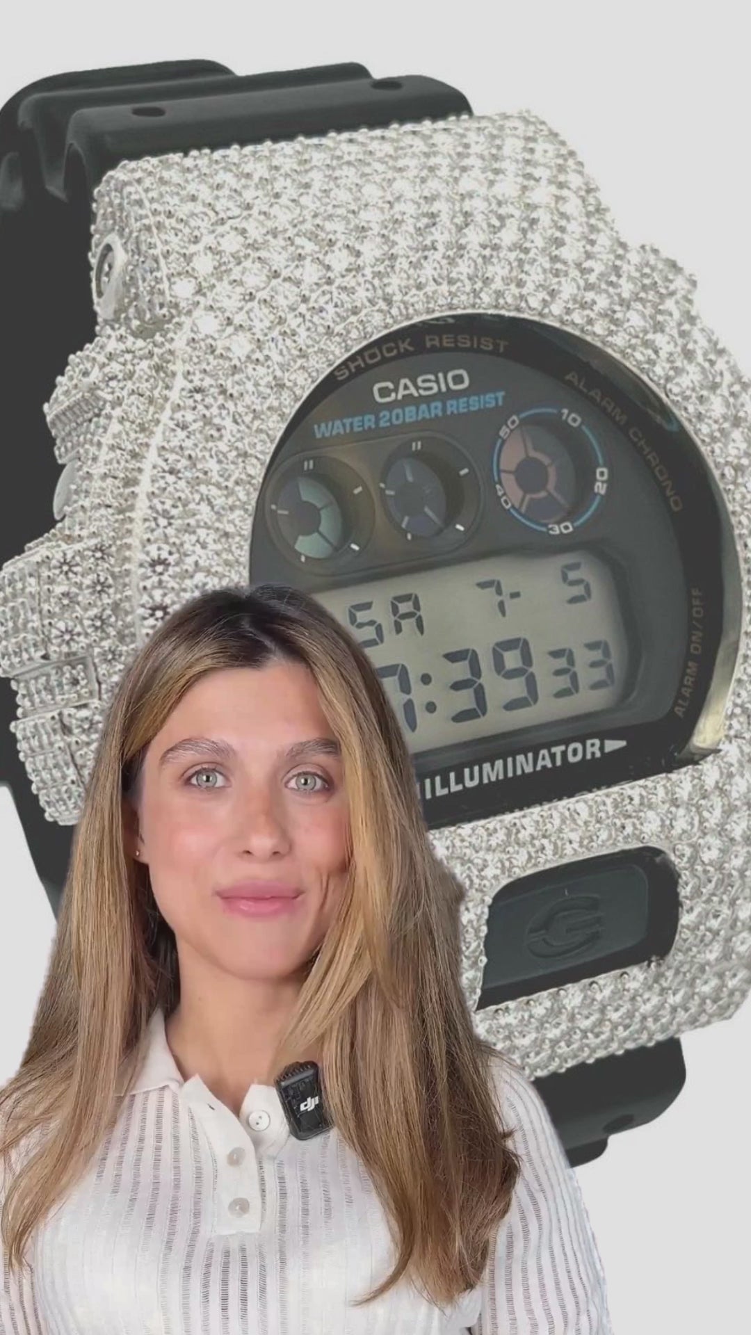 Moissanite Flaw-Less D Color G-Shock DW-6900 Iced Out Bezel Digital Watch